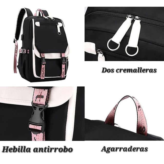 MOCHILA CON PUERTO USB Y AUDIO