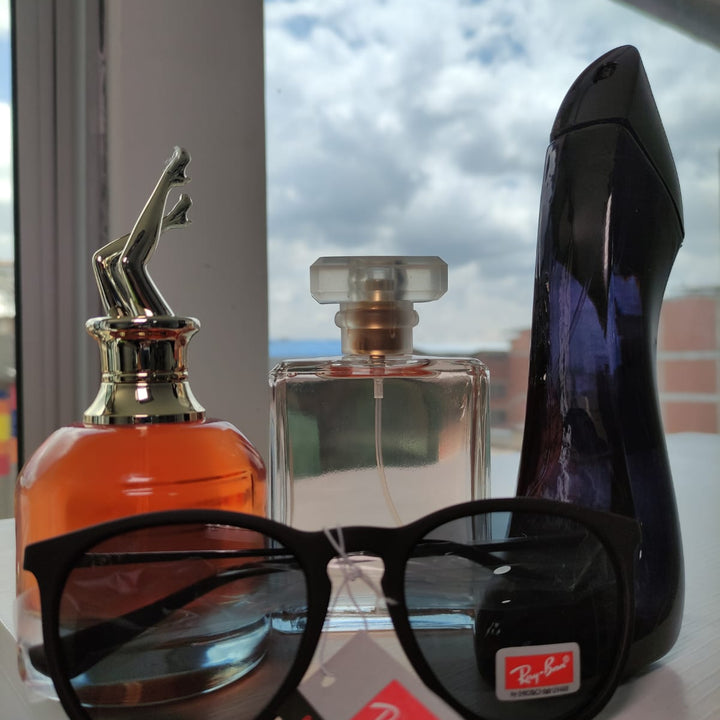 PROMO COMBO FEMENINO (COCO MADEMOISELLE + GOOD GIRL + SCANDAL JP + GAFAS RAYBAN)