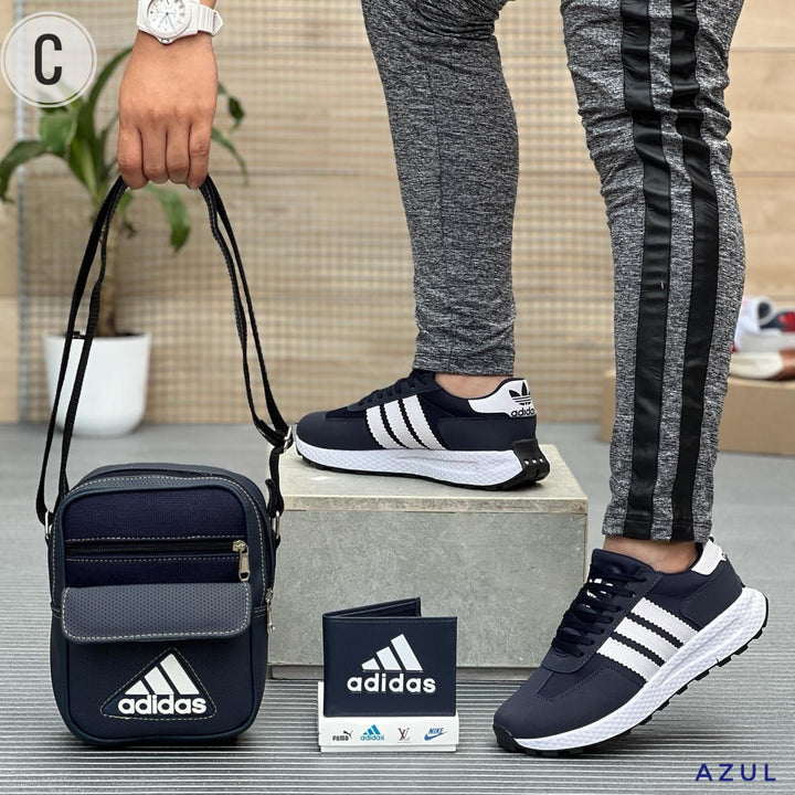 COMBO ADIDAS RETROPY (ZAPATILLAS, BOLSO, BILLETERA)